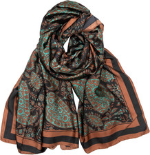 Silk Feeling Long Scarf Fashion Floral Large Satin Shawl Wrap Women Elegant