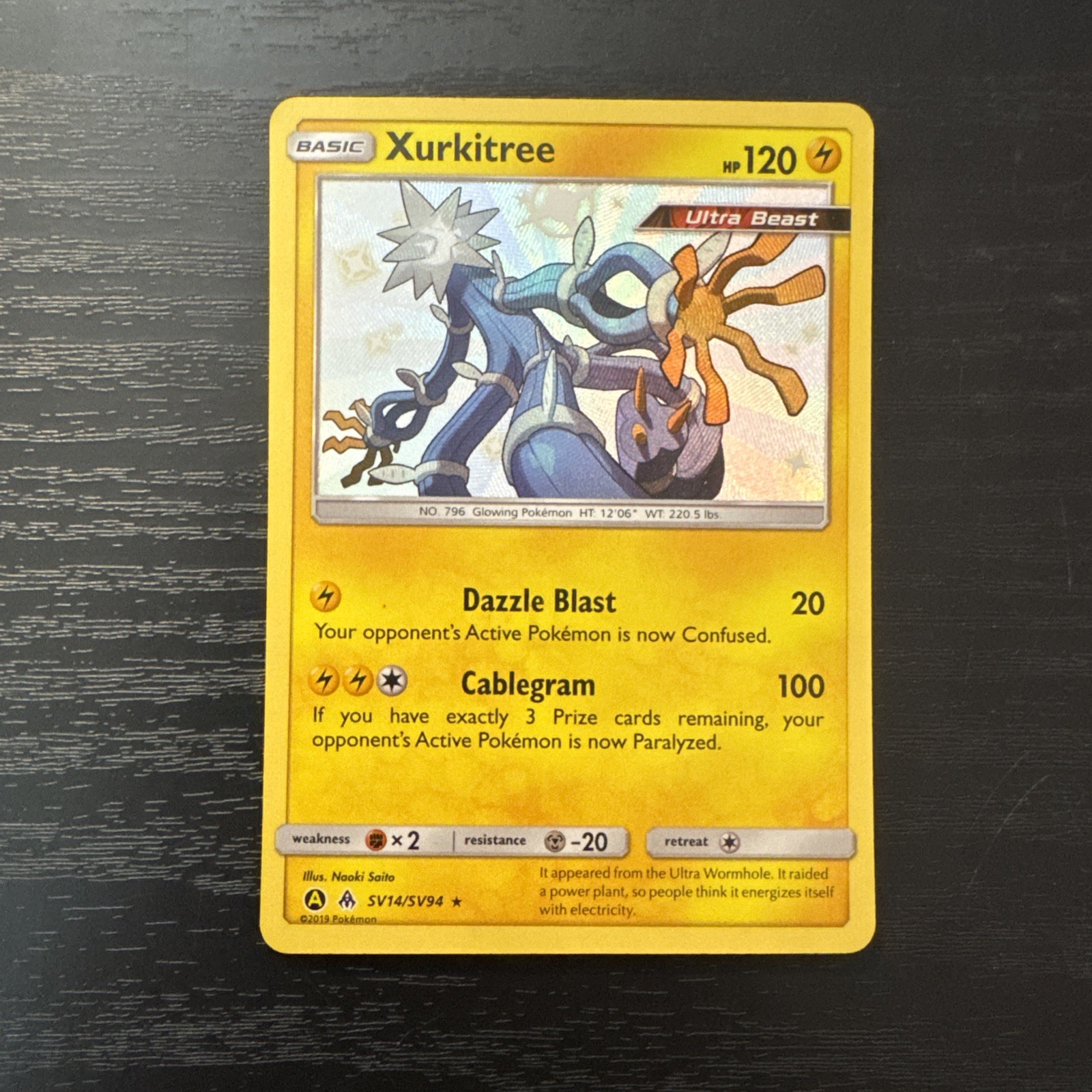 Xurkitree SV14/SV94 Hidden Fates Shiny Vault Shiny Holo Rare Pokemon TCG