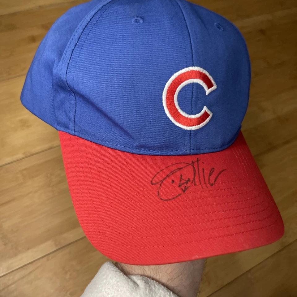 Signed Autographed VTG 90s Twins Enterprise Chicago Cubs Sports Snapback Cap Hat - Image 3 of 4