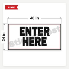 Enter Here BR2 2 Pack 24x48 Vinyl Banners With Grommets