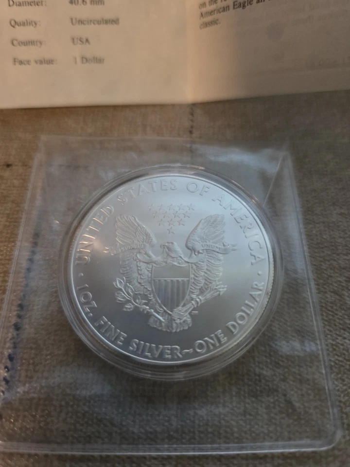 (Purple Toned)2010 Silver Eagle With COA. - Image 3 of 3