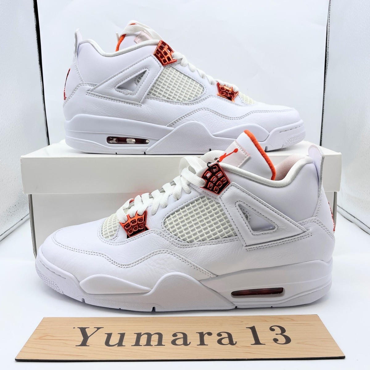Air Jordan 4 Retro ホワイト/オレンジ 9.5 US Nike Air Jordan 4 Retro White Team Orange CT8527-118 Men's Size | eBay