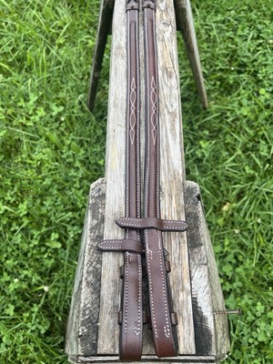 Rênes Hunter cuir Grip avec 7 arrêtoirs - New English - Dyon