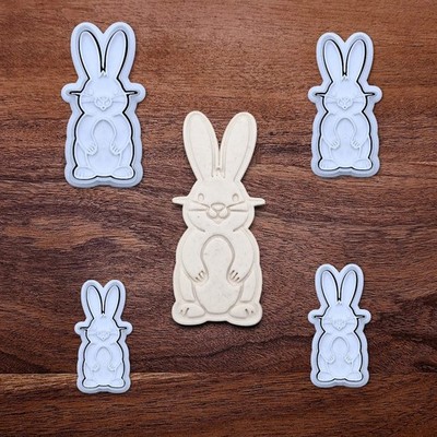 Bunny Rabbit Cookie Cutter Stamp Set: 2'' to 10'' Easter Craft Fondant Clay Mold