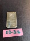 1 ENGLEHARD E 1 TROY OZ. FINE .999 SILVER BAR