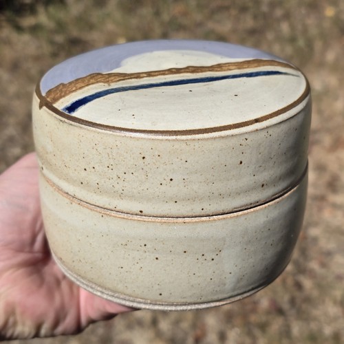 Charley Laventure Art Pottery Ceramica Vaso con Coperchio Oregon Mt Cappuccio - Foto 2 di 20