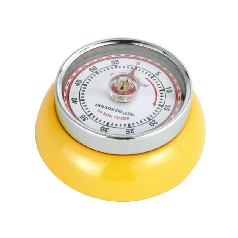 Minuteur jaune Zassenhauss 072341 : ustensile de cuisine mécanique rétro en acier