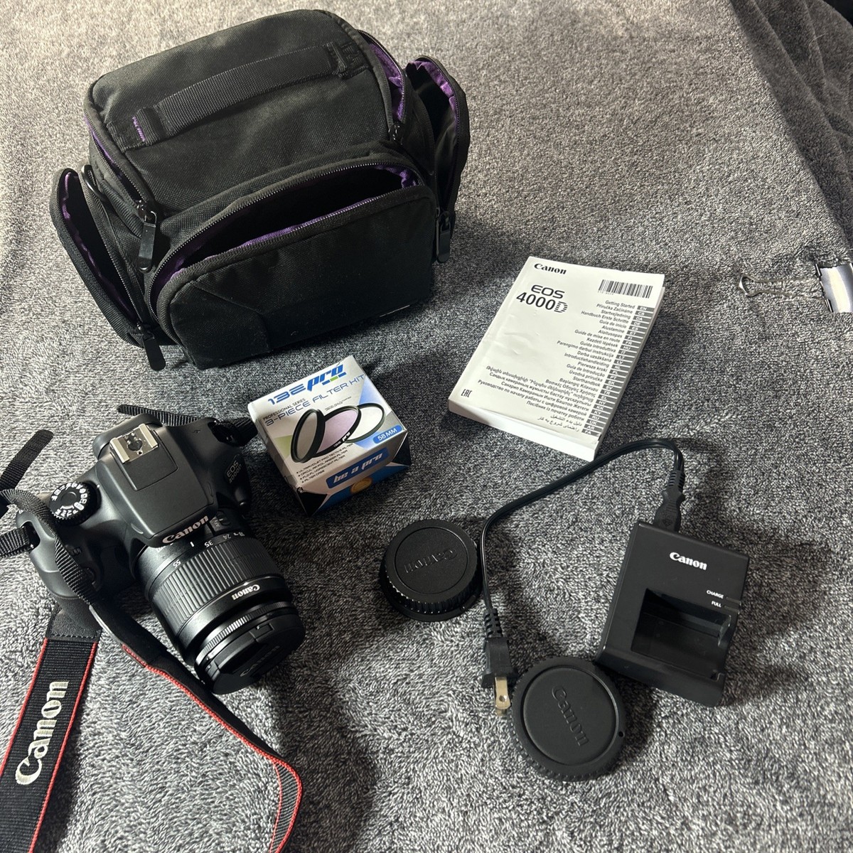 Canon Eos 4000d Camera W 18-55mm Lens, Memory Card, Battery And