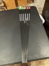 6 Bloodsport Hunter Carbon Arrows 55-75 lbs 2" Vanes Yellow/White & Red/White