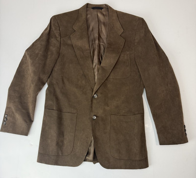 Vintage Marshall Field & Company Microsuede Blazer Brown USA Measures Men's 42