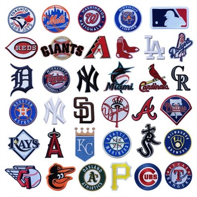 ALL MLB TEAMS LOGO 2-3  IRON ON PATCHES + MLB LOGOS For *35 PATCHES*