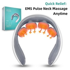 Electric Neck Massager Rolling Kneading Heat Auto Timer for Daily Neck Therapy