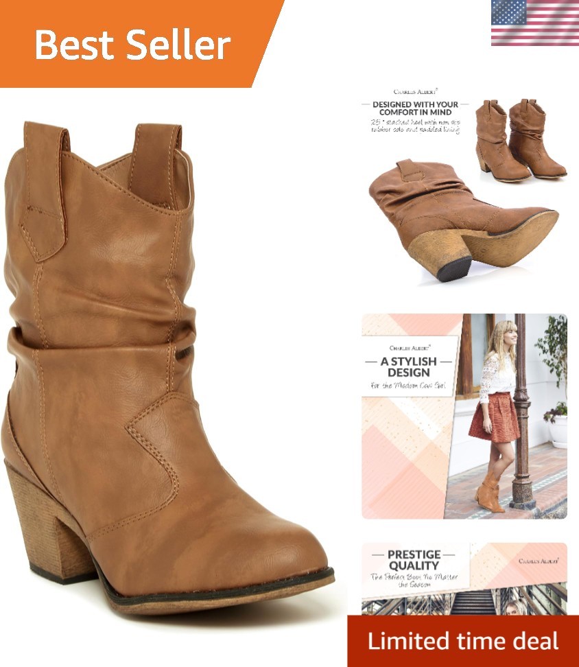 Stylish Distressed Cowboy Boots for Women - Mid-Calf Comfort & Dance-Ready