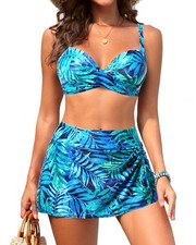 Women's Underwire Bikini with Swim Skirt - 2026 Tummy Control Piece Bathing S...