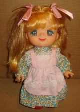 CANDY CANDY PLASTIC DOLL 25 CM. FLOWERS DRESS AND PINK APRON POPY ANNI '70