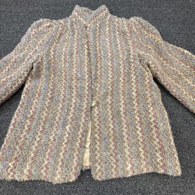 Vintage D.K. Gold by DannKenny Jacket Womens Medium Pastel Wool Boucle Knit 90s