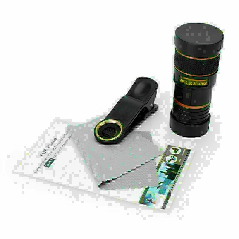 FIT Universal Cell Phone HD 8x Optical Zoom Clip on Camera Len Phone Telescope
