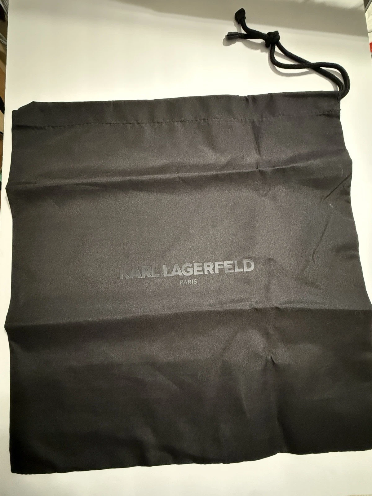 🆕Karl Lagerfeld Paris Luxe Black Drawstring Dust Bag 18” Travel Pouch
