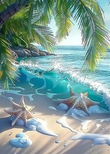Beach Starfish Diamond Art Painting Kits for Adults, Diamond Painting Kits fo...