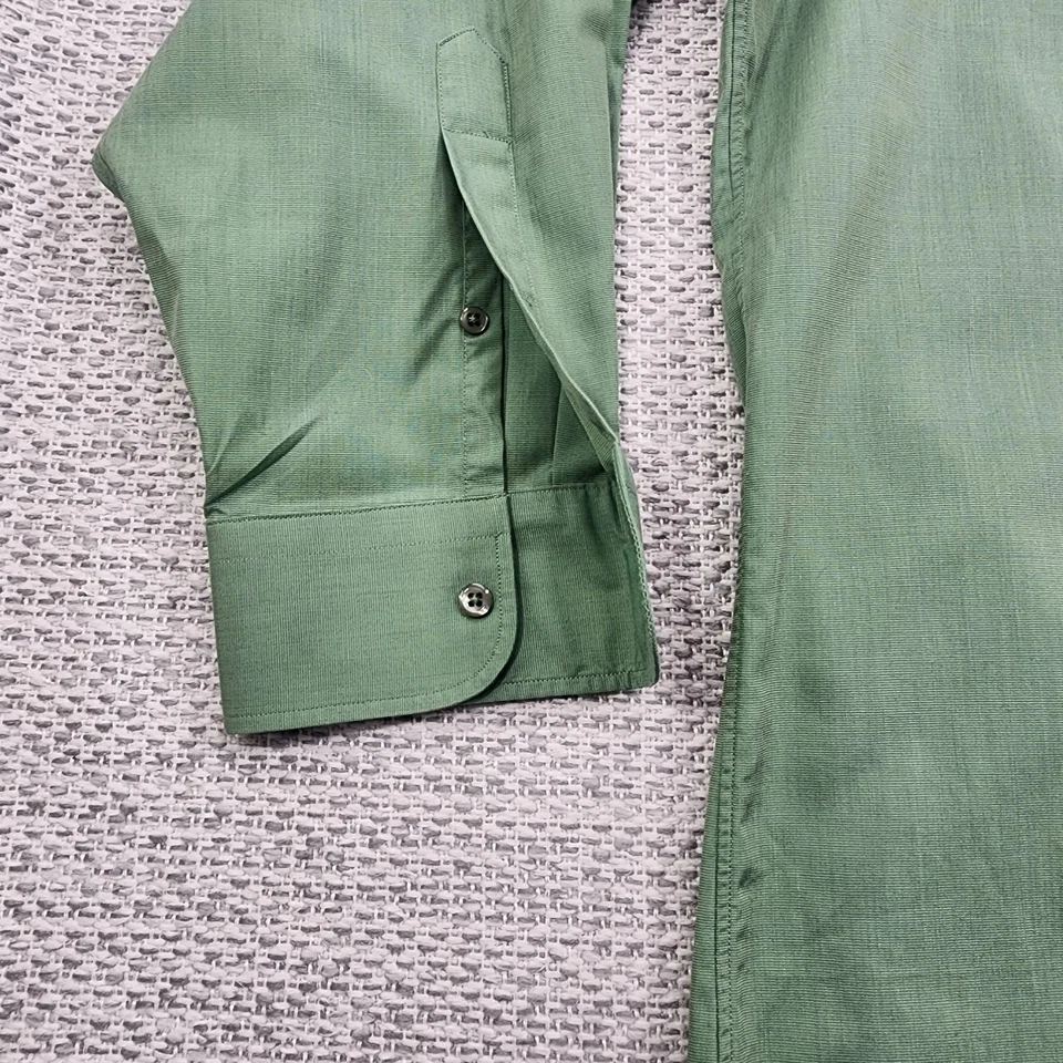 Camisa Nordstrom Para Hombre 17.5 33 Verde Abotonada Manga Larga Austria Algodón Vestido Foto 4 de 4