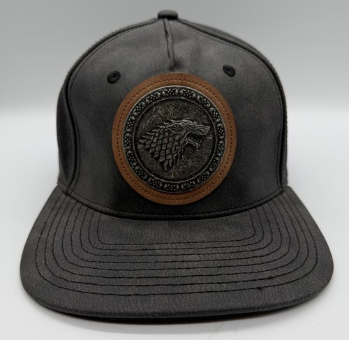 Game of Thrones House Stark Faux Leather Snapback Hat Officially Licensed HBO