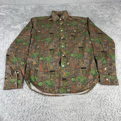 Schlafly Beer Pearl Snap Mens Shirt M Craft Beer Saint Louis Pocket Western IPA