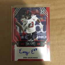 2022 Leaf Draft ERIK EZUKANMA "Easy-E" Auto Rookie Red #BA-CH2