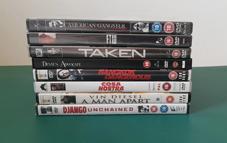 8 x Cert 18 Action Movies DVDs - 4 BRAND NEW & SEALED- 4 Used Django, FTW, T - Image 3 of 4