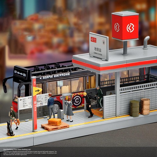DIY Montage 1:64 -Station Modell Miniatur Gebäude Modell Sammlung Ornament - Picture 4 of 7