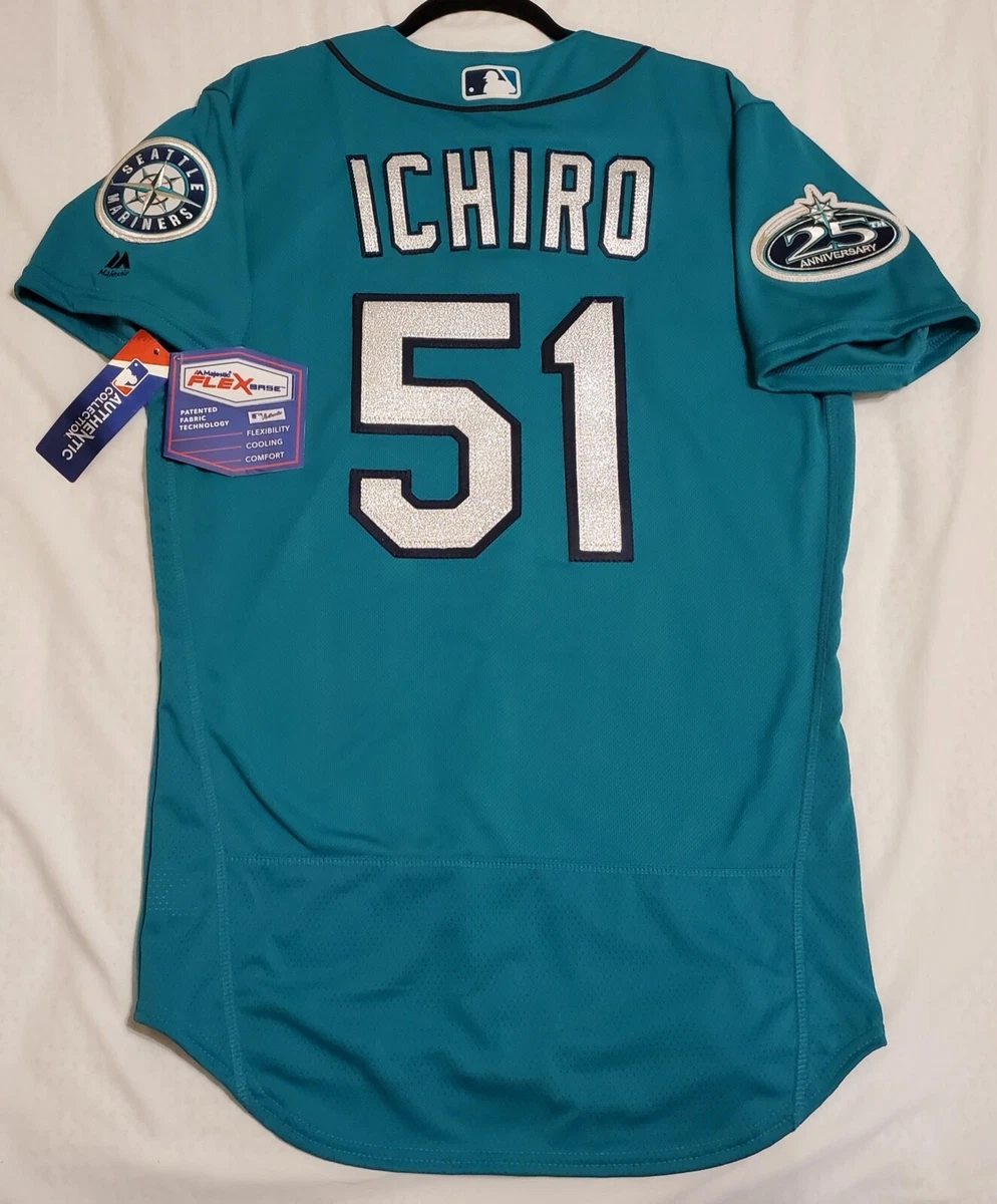 Authentic Majestic 50 XL SEATTLE MARINERS TEAL FLEX BASE ICHIRO