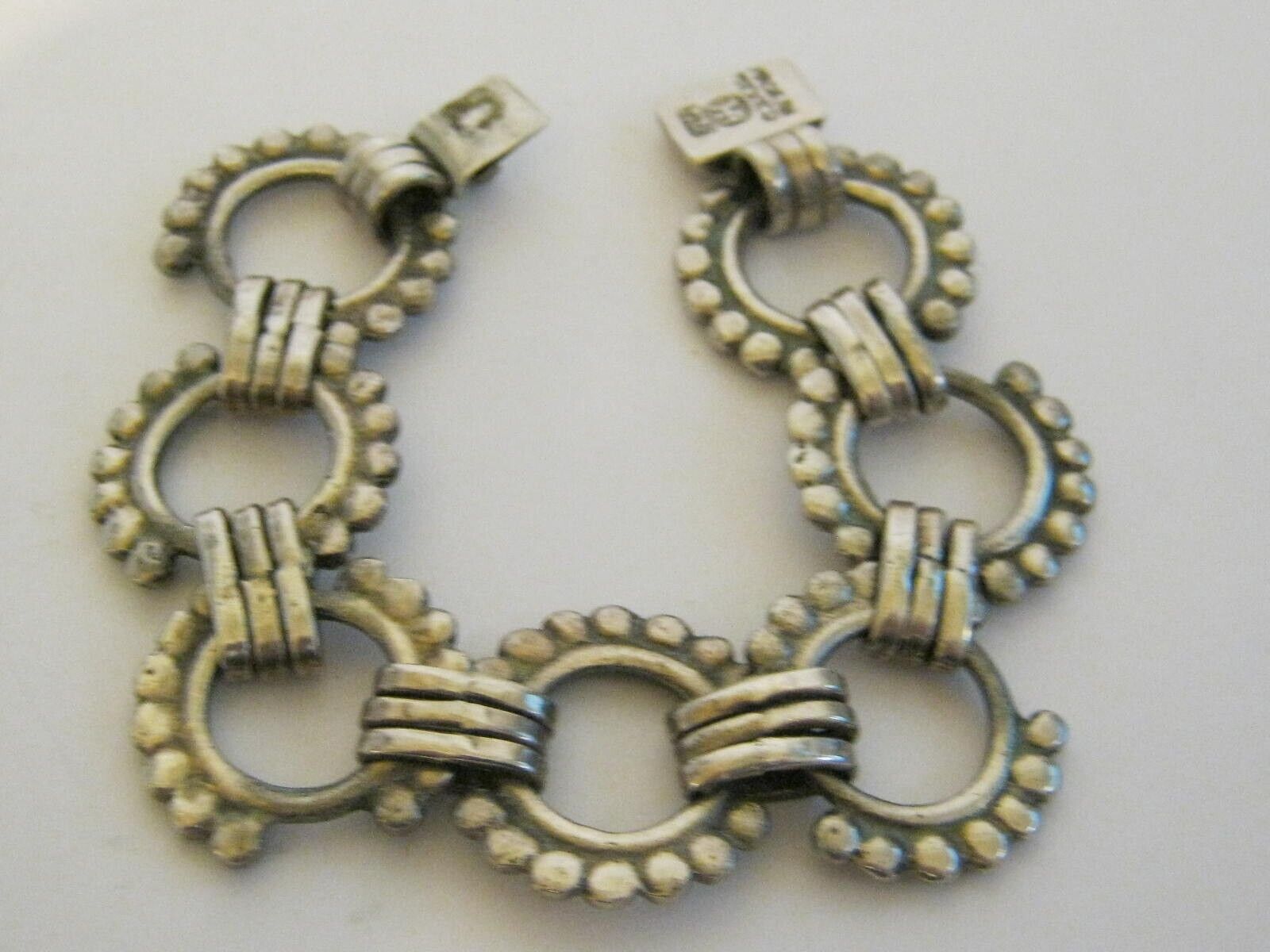 Hector Aguilar Taxco Mexican Silver Bracelet ~ Ra… - image 6