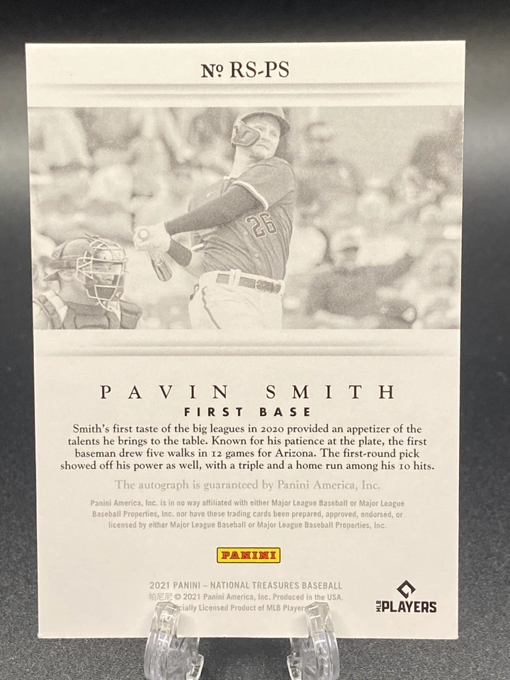 2021 NATIONAL TREASURES AUTO PAVIN SMITH 97/99 🔥Arizona Diamondbacks🔥 - Image 2 of 2