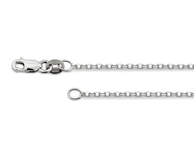 14K Weißgold Zopfkette Diamantschliff 1,15 mm breit Karabiner 16 18 20 22 24