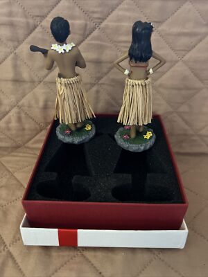 Aloha Hula Girl & Guy with Ukulele Dashboard Dancer Bobble Hawaii