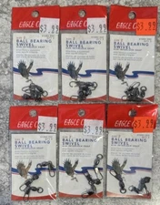 6 Packs Eagle Claw Ball Bearing Snap Swivels Size 2