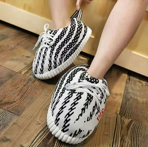 Plush Sneakers Slippers Trending Home Slippers Funny Unisex Warm Winter  Shoes | eBay