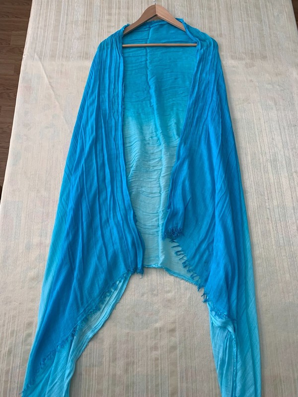 Women's Shawl Large 36" x 78" 100% Viscose Shawl Stole Scarf Wrap Aqua Blue
