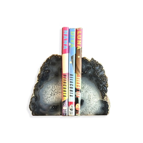Agate Bookends for Heavy Books Pre-Matched Table Polished Crystal Stone Bookend - Picture 10 of 71