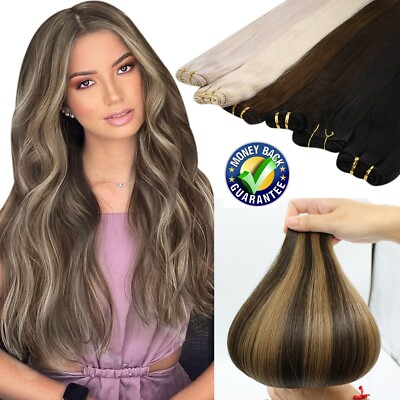 Weft Human Hair Extensions Sew In Weave Remy Russian Hair Fashion ColorHighlight