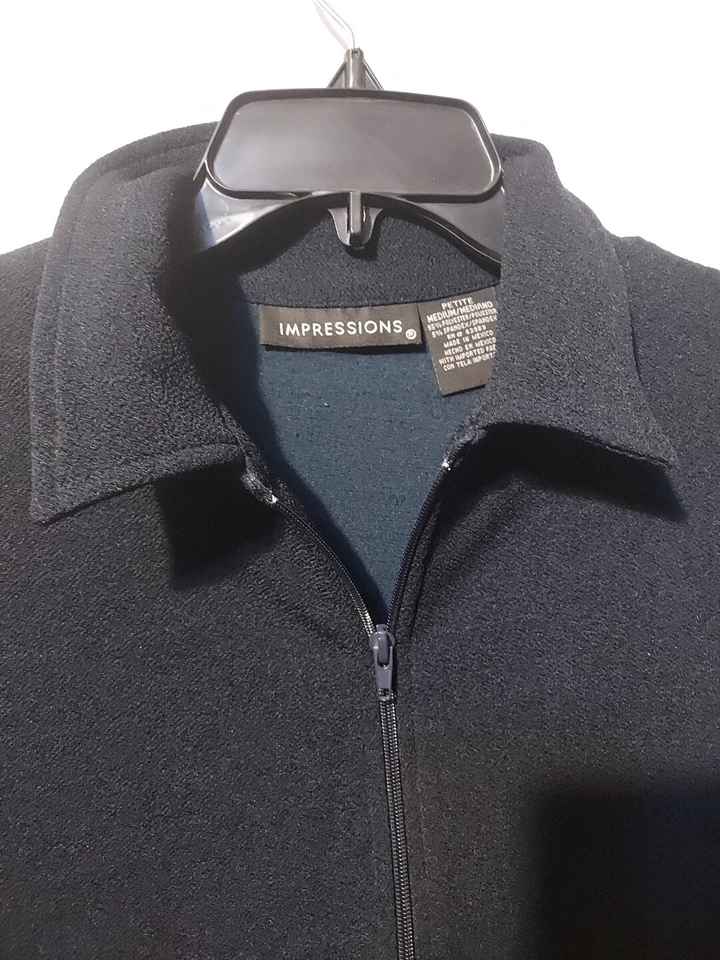 Impressions женщин миниатюрный размер средний черный молнии легкое платье понте вязаный жакет - Изображение 3 из 4