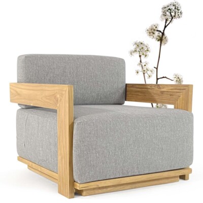 Loungesessel Qora studio-THP  A Teak 80x85x70cm Premium Vipcotex Auflagen