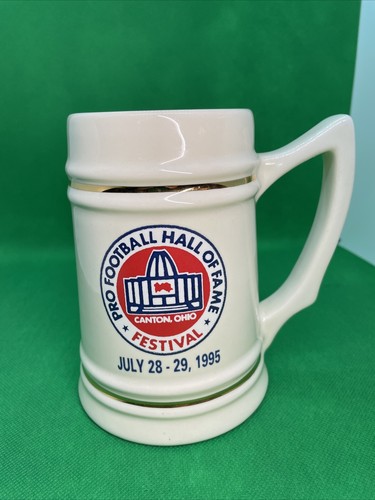 Pro Football Hall of Fame 1995 Festival Large Ceramic Mug Autographs Made USA