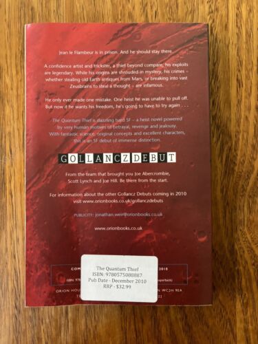The Quantum Thief By Hannu Rajaniemi Jean le Flambeur Advance Reading Copy ARC - Picture 3 of 6