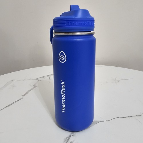 ThermoFlask 16 Oz Stainless Steel Flask Water Bottle & Straw Lid (Read Details)