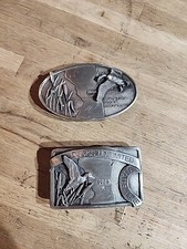 1982 1983 Ducks Unlimited Pewter Belt Buckles
