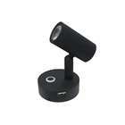 LED Reading Light 12V 24V Black Spotlight Touch Switch USB Caravan Boat Lamp