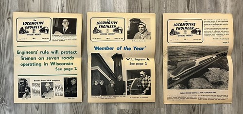 1960’s Locomotive Engineer Weekly Newsletters Newspapers Trains Railroads Lot 3
