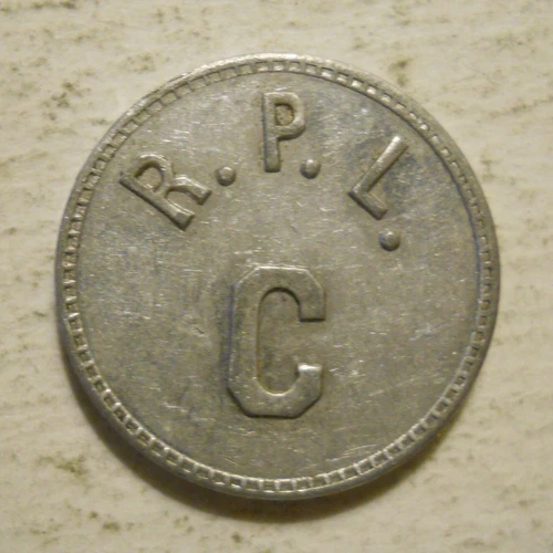 R. P. L.  (Baltimore, Maryland) transit token - MD60AA - product listing photo
