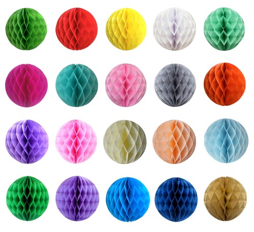 Déco Noël : Boule Honeycomb En Papier De Soie Rouge - Diamètre 14" (1 Pièce) - Neuf