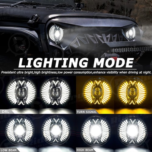 7" LED Headlight + 4.5" Fog Passing Lights For Harley Davidson Touring Road King - Picture 15 of 23